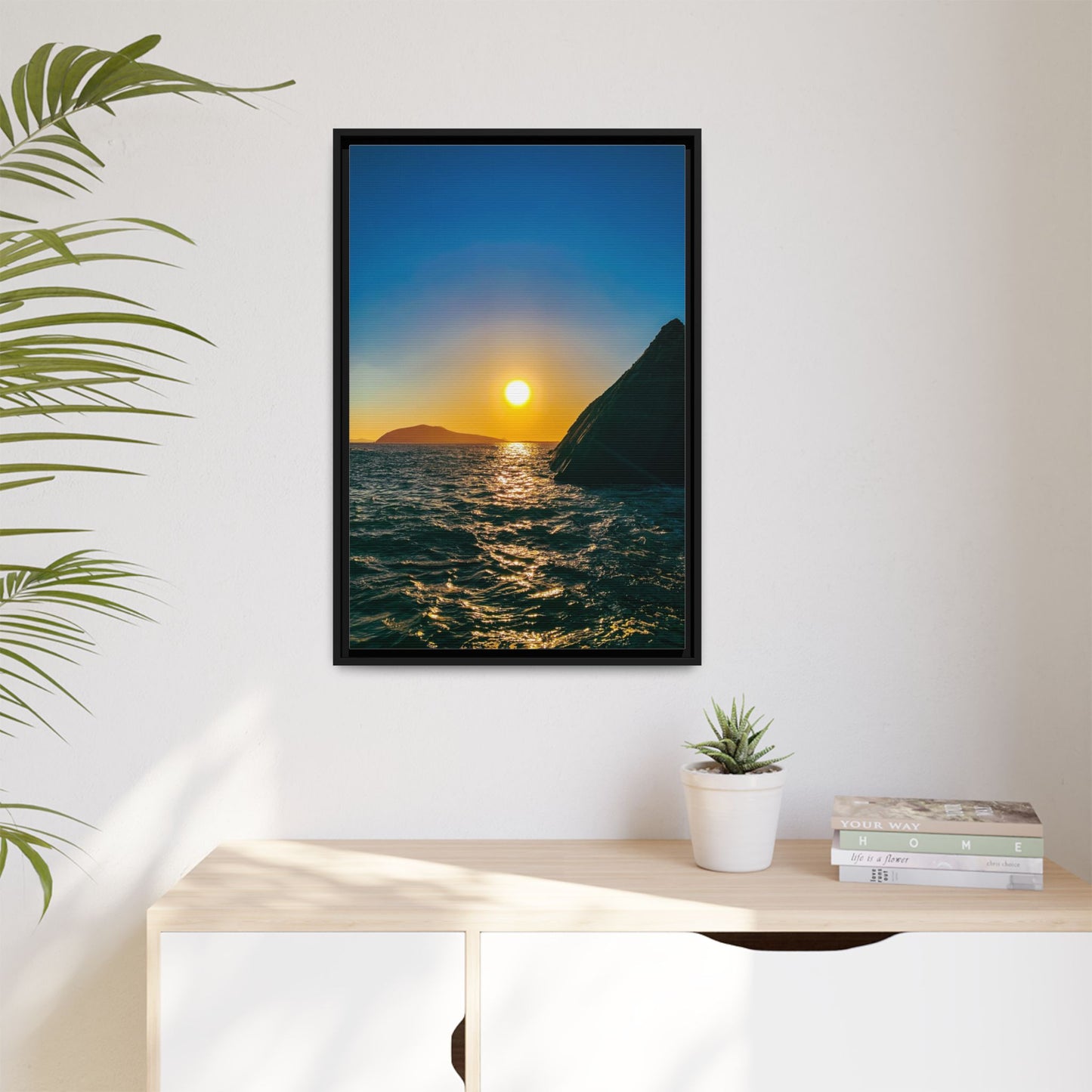 Dunquin Pier Sunset Matte Canvas, Framed (Multi-color)