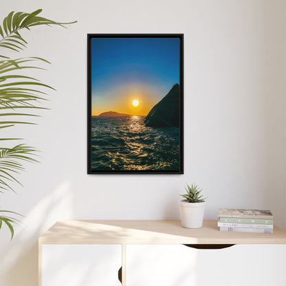 Dunquin Pier Sunset Matte Canvas, Framed (Multi-color)