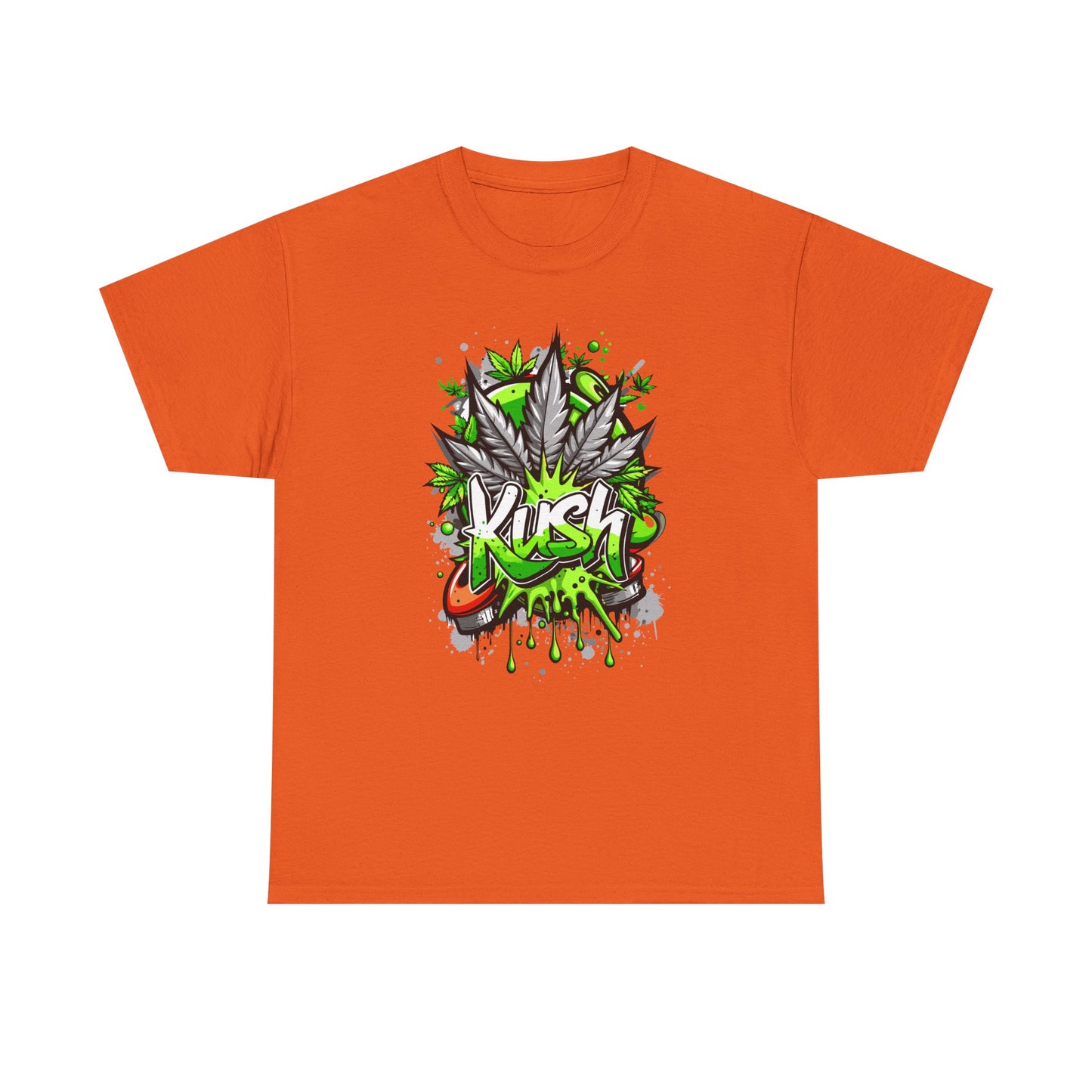 Kush Graffiti T-Shirt — Green Cannabis Leaf Street Art Tee