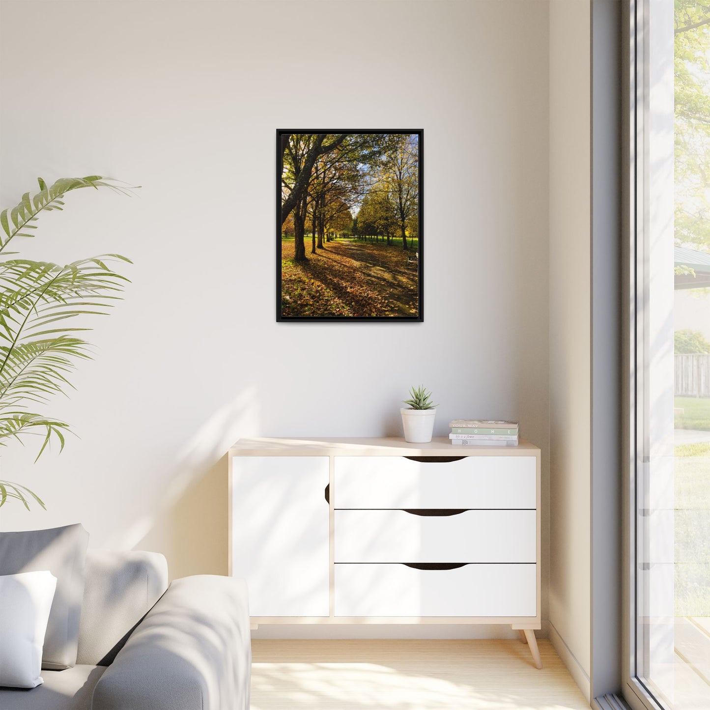 Listowel town Park Autumn Matte Canvas, Framed (Multi-color)