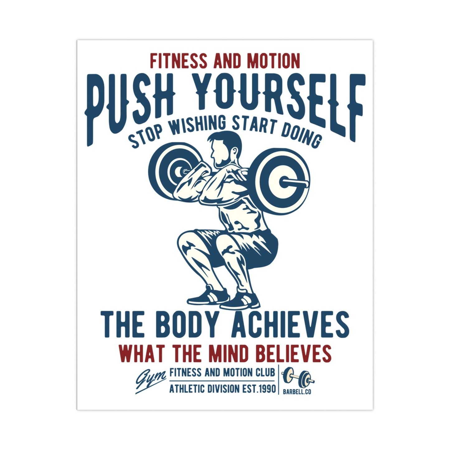 'Push Yourself' Graphic' Matte Posters