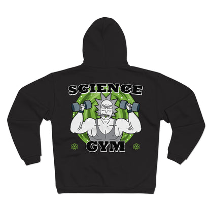 Science Gym Unisex Hooded Zip Sweatshirt - Fun Fitness Hoodie for Science Lovers
