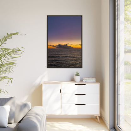 Sunset in Ocean 2 Matte Canvas, Framed (Multi-color)