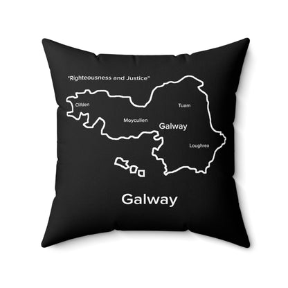 Galway Spun Polyester Square Pillow Black Edition 4 Sizes