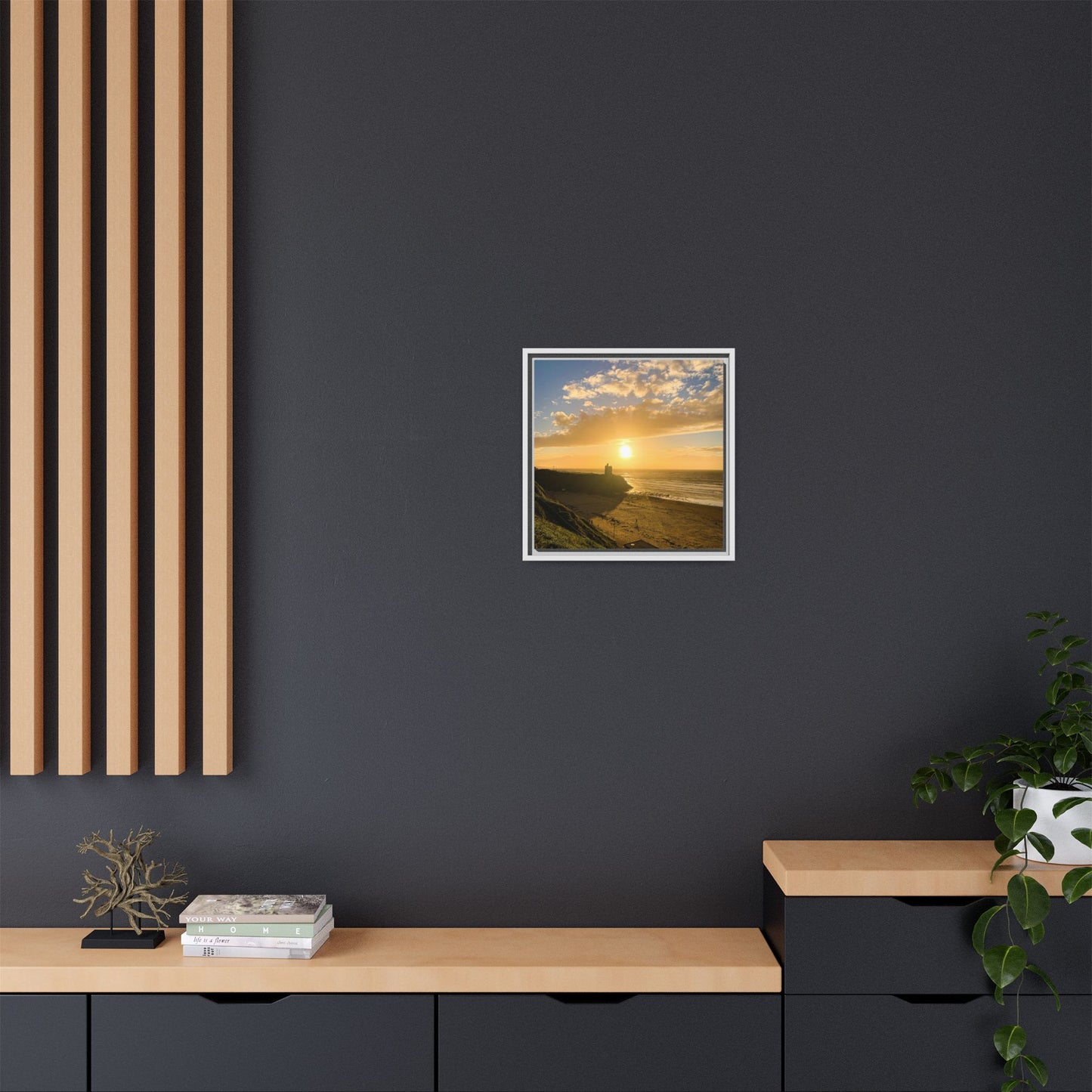 Ballybunion Sunset Castle Matte Canvas, Framed (Multi-color)