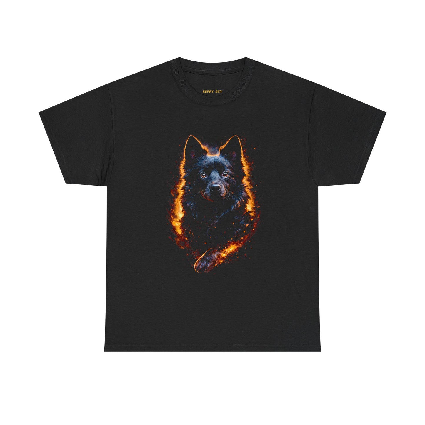 Flame Wolf Tee — Fiery Black Shepherd Graphic T‑Shirt