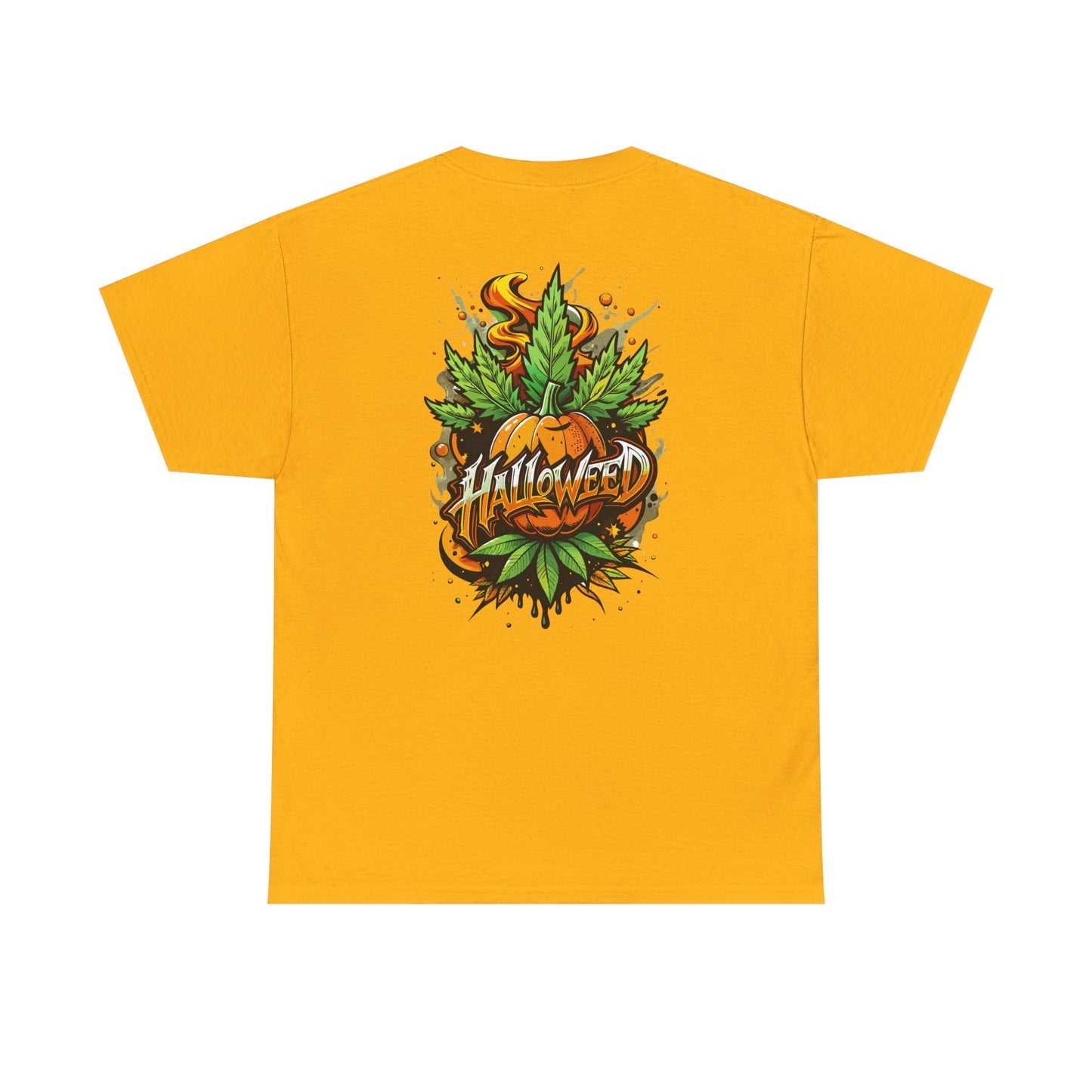 Hallowed Harvest Tee — Halloween Mask & Pumpkin Graphic T-Shirt