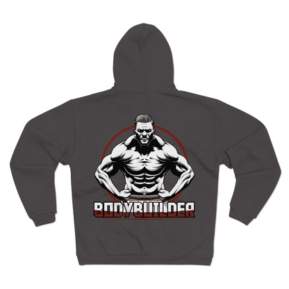 Motivational Bodybuilder Zip Hoodie for Fitness Enthusiasts