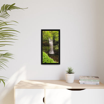 Glacer Waterfall Matte Canvas, Framed (Multi-color)