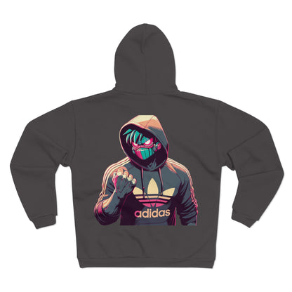 Cool Warrior Graphic Unisex Hooded Zip Sweatshirt