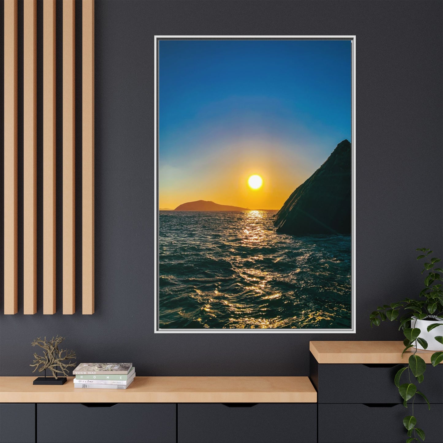 Dunquin Pier Sunset Matte Canvas, Framed (Multi-color)
