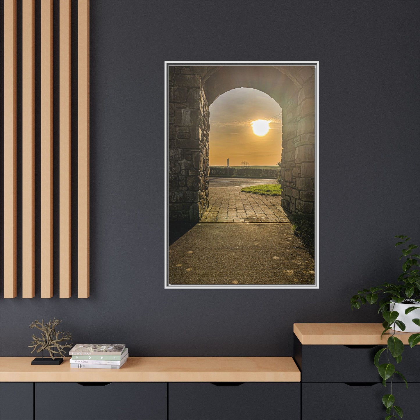 Pillars Matte Canvas, Framed (Multi-color)