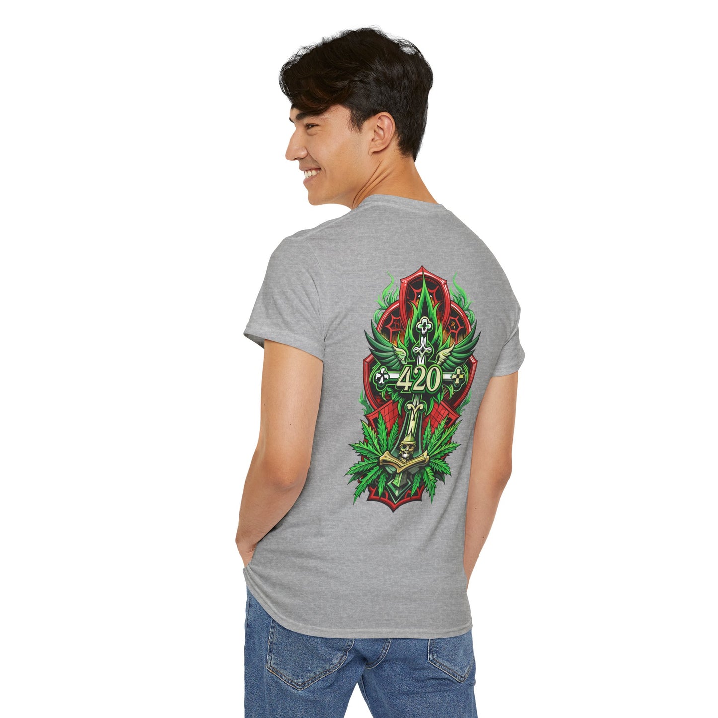 420 Cannabis Shield T-Shirt – Marijuana Leaf Stoner Graphic Tee