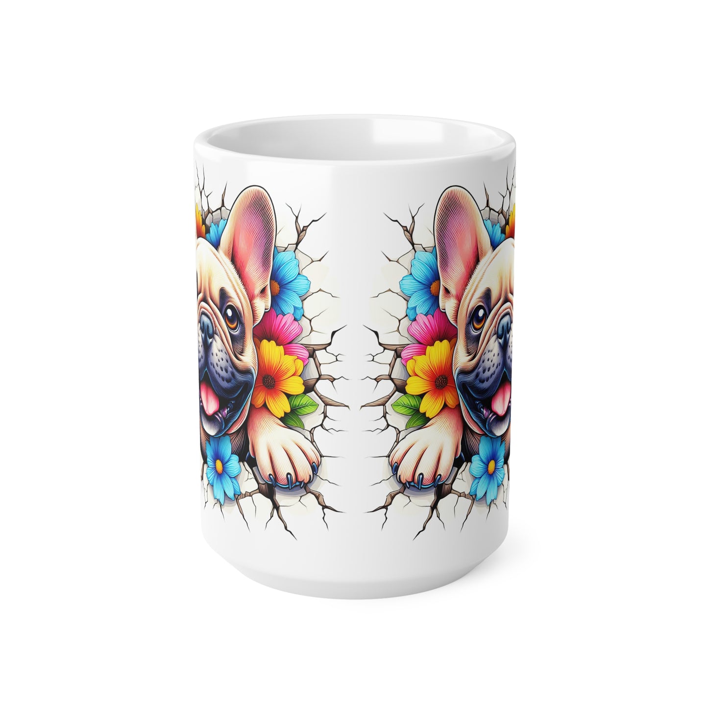 French Bulldog Floral Ceramic Coffee Cup – 11oz & 15oz