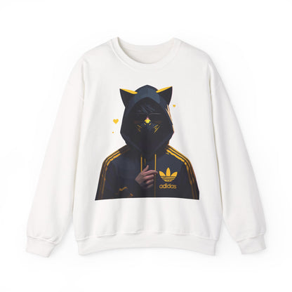Graphic Unisex Heavy Blend™ Crewneck Sweatshirt - Cat Ears and Cool Vibes