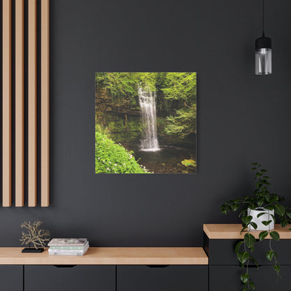 Glacer Waterfall Matte Canvas, Stretched, 1.25"