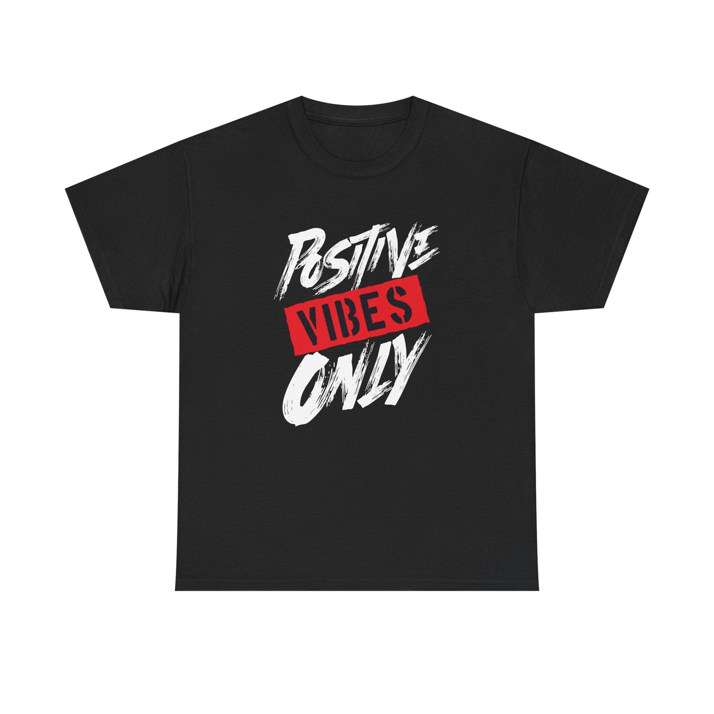 Positive Vibes Only Unisex Heavy Cotton Tee - Uplifting Graphic T-Shirt for Casual Wear