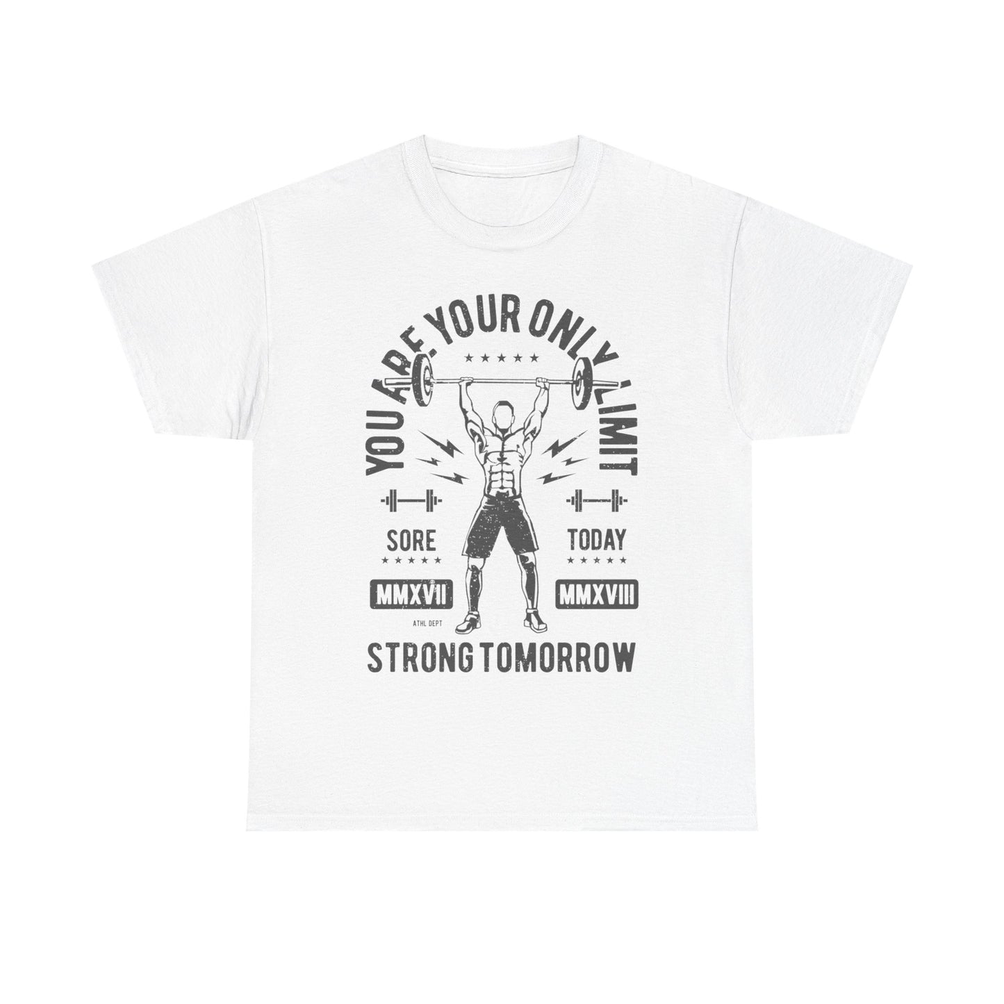 Motivational Fitness Tee - "You Are Your Only Limit" Unisex Heavy Cotton Shirt