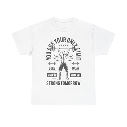 Motivational Fitness Tee - "You Are Your Only Limit" Unisex Heavy Cotton Shirt