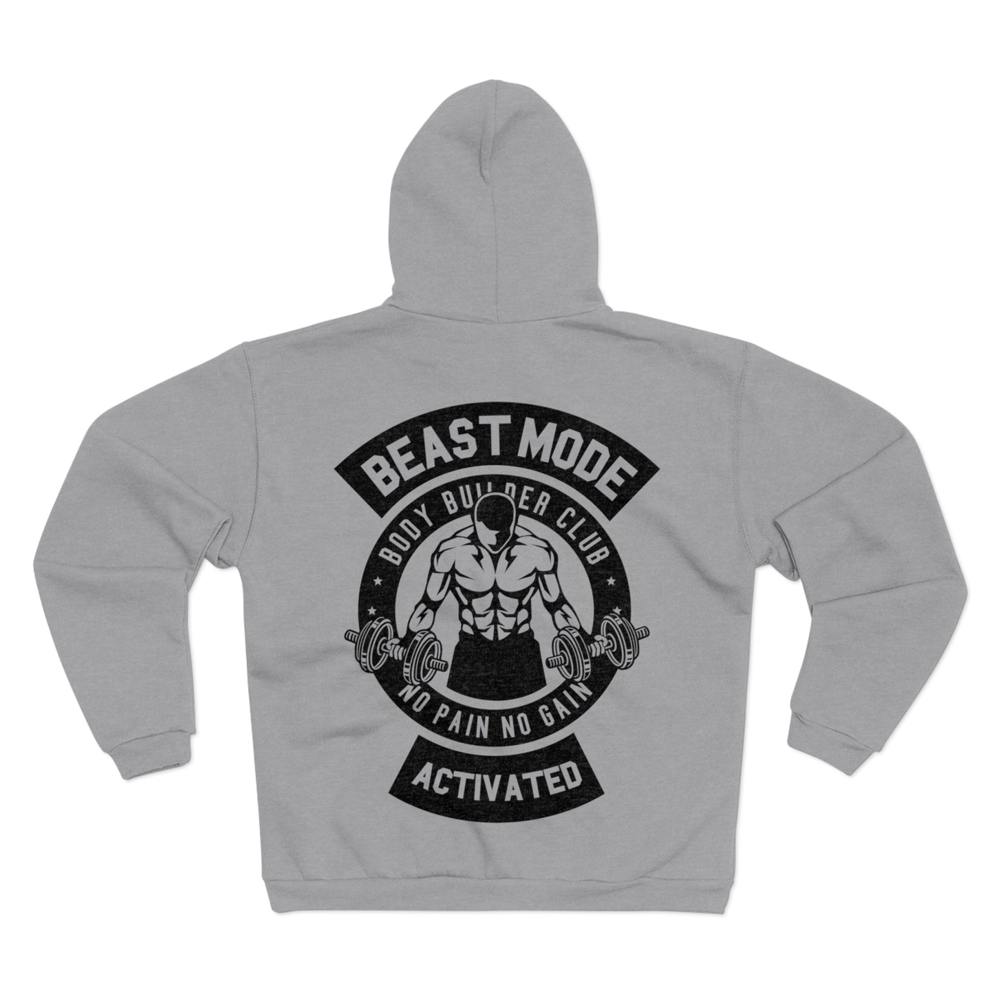 Beast Mode Unisex Hooded Zip Sweatshirt- Body Builder Club Motivation