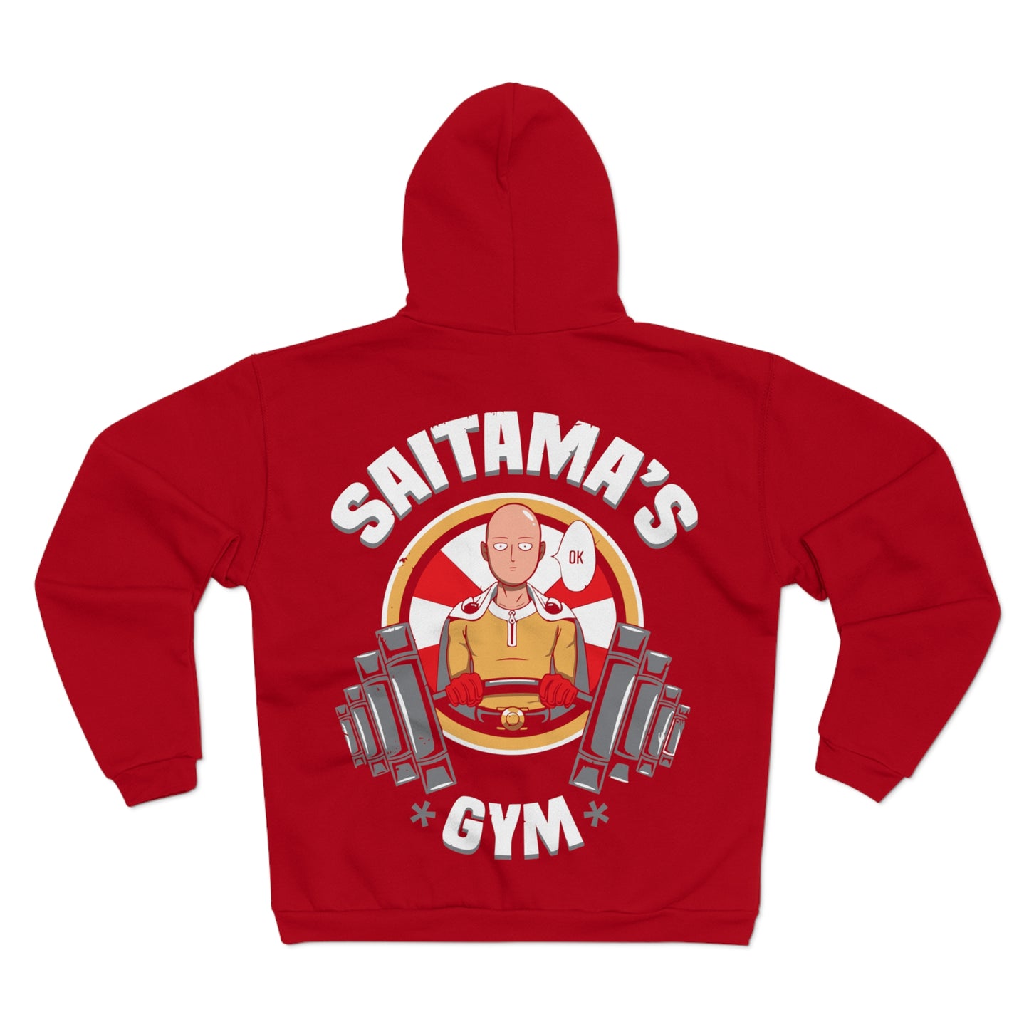 Saitama's Gym Unisex Hooded Zip Sweatshirt - Fitness Anime Hoodie