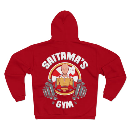 Saitama's Gym Unisex Hooded Zip Sweatshirt - Fitness Anime Hoodie