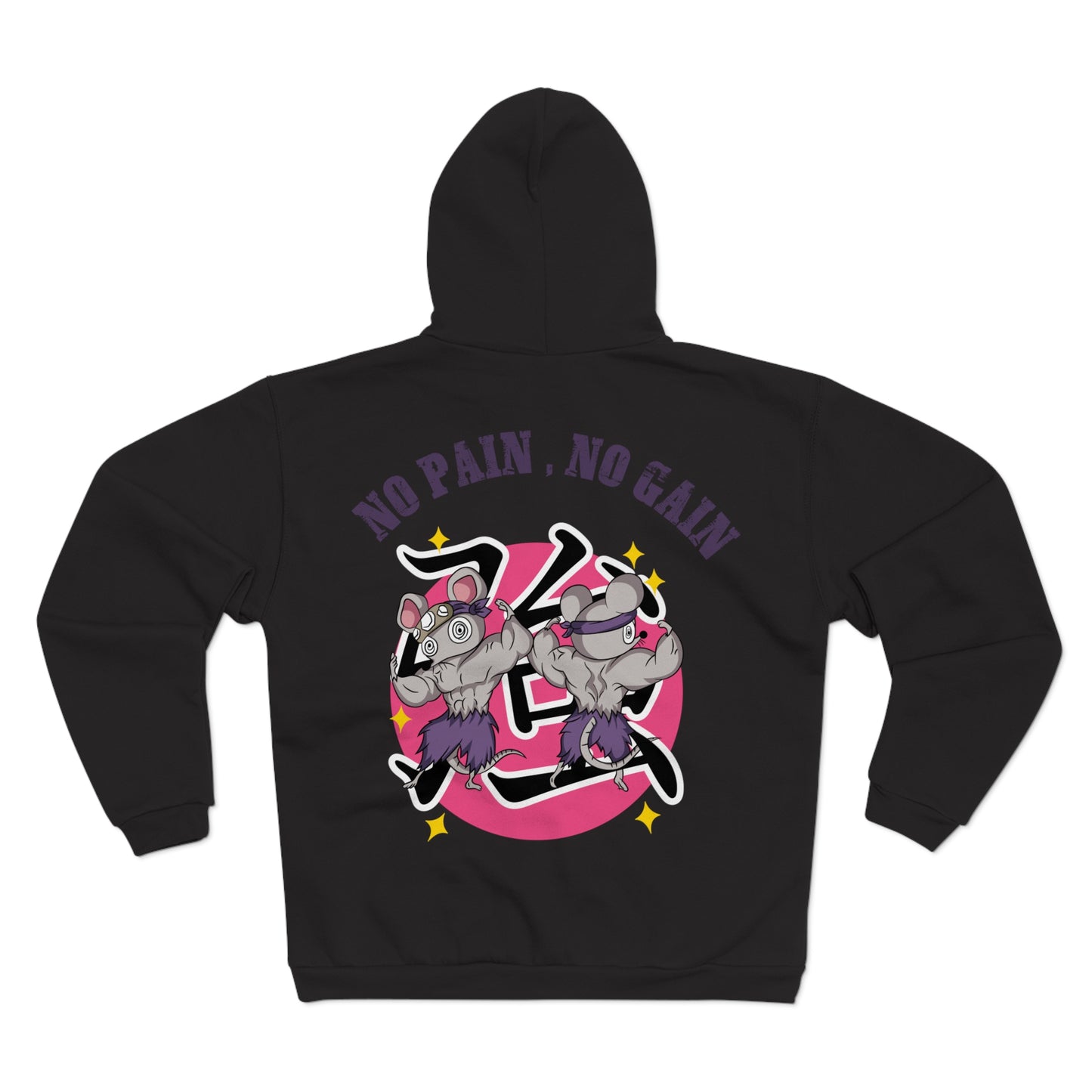 "No Pain No Gain"  Unisex Hooded Zip Sweatshirt - Motivational Fitness Hoodie for Gym Lovers