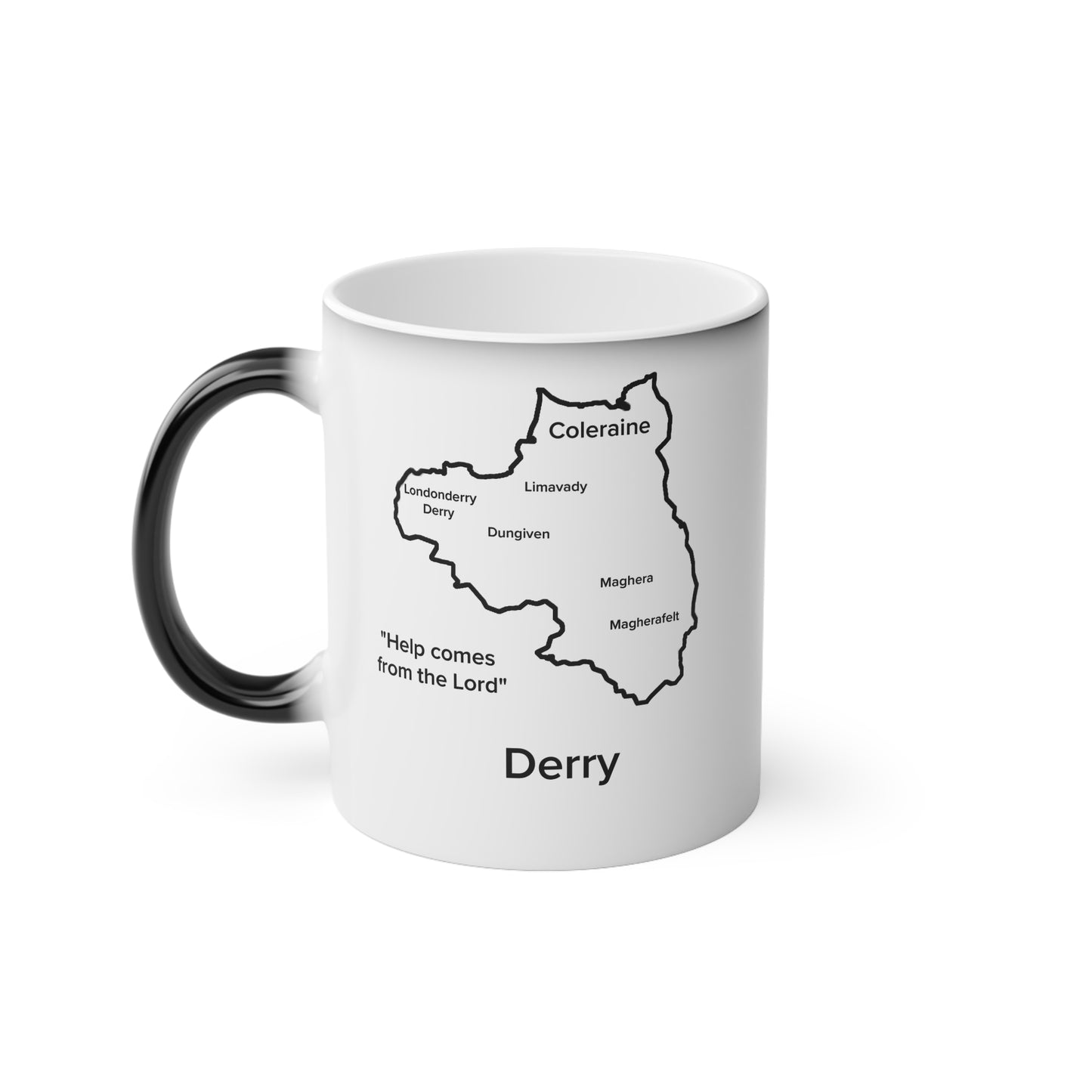 Derry Magic Mug: Color - Changing Coffee Cup with Artistic Map Design