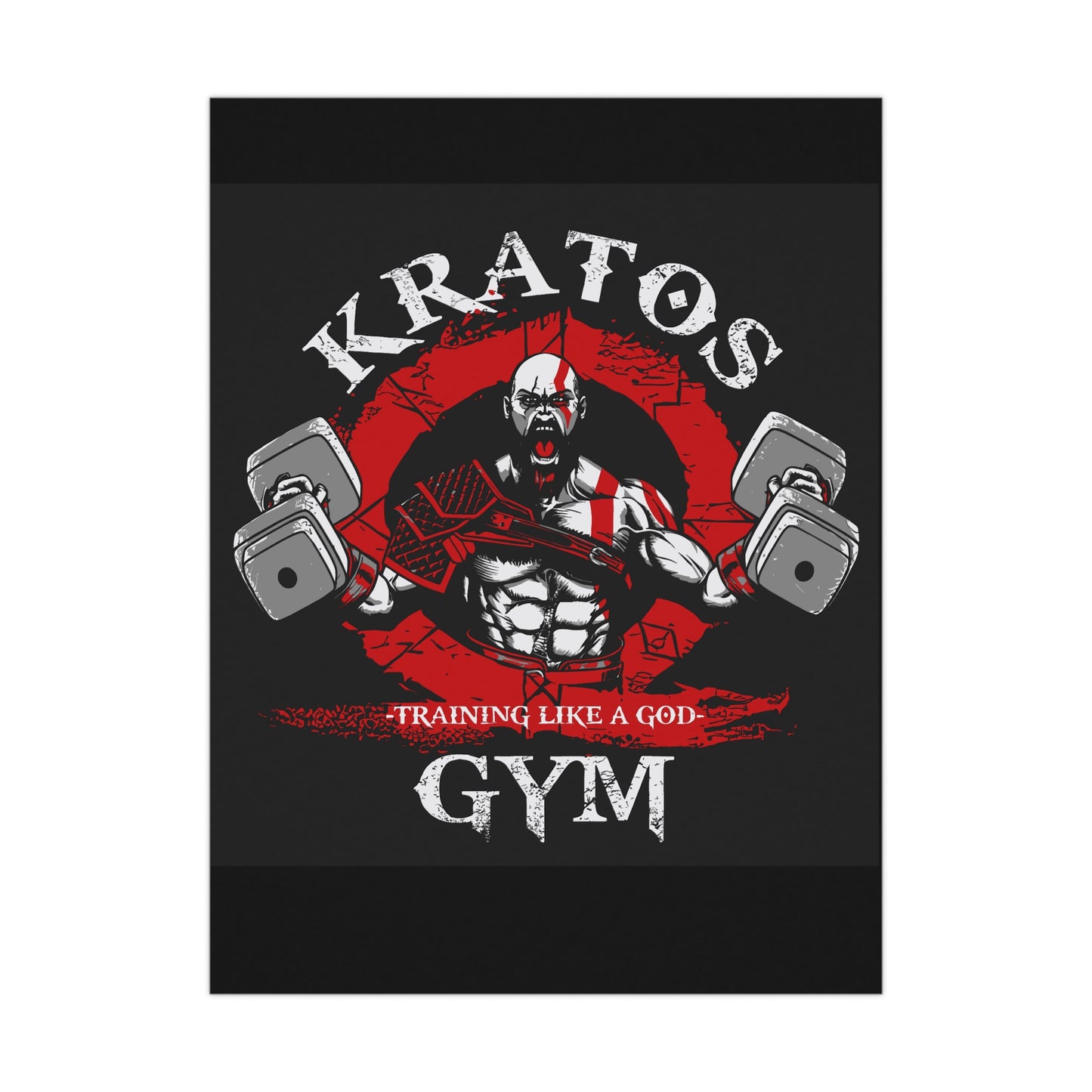 Kratos Gym Motivational Matte Poster – Training Like a God