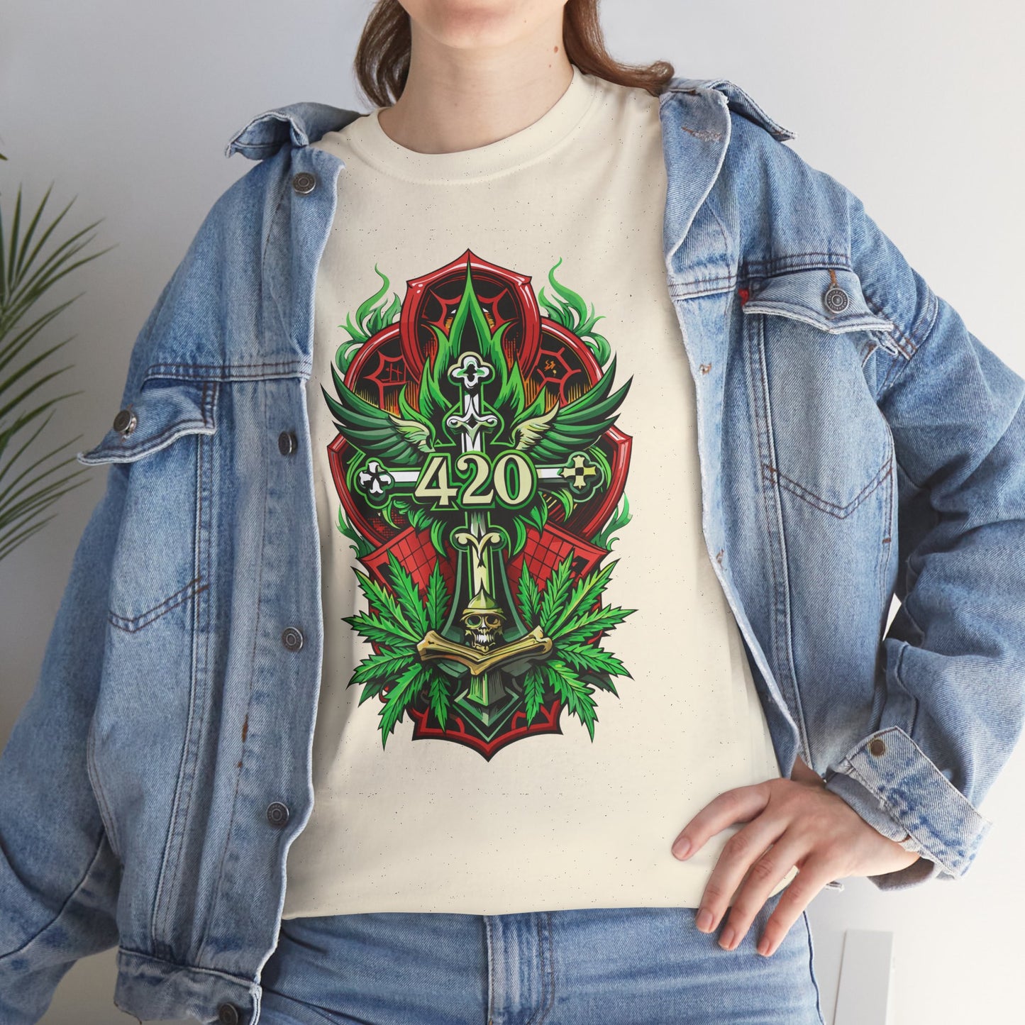 420 Cannabis Shield T-Shirt – Marijuana Leaf Stoner Graphic Tee
