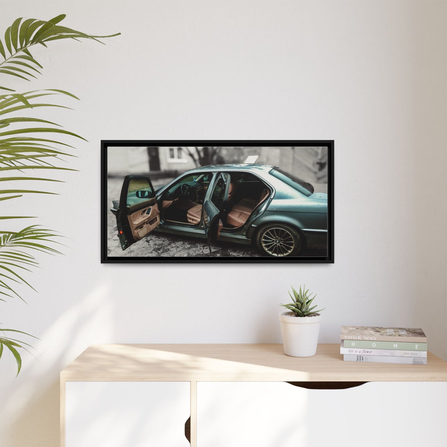 BMW 7 Matte Canvas, Framed (Multi-color)