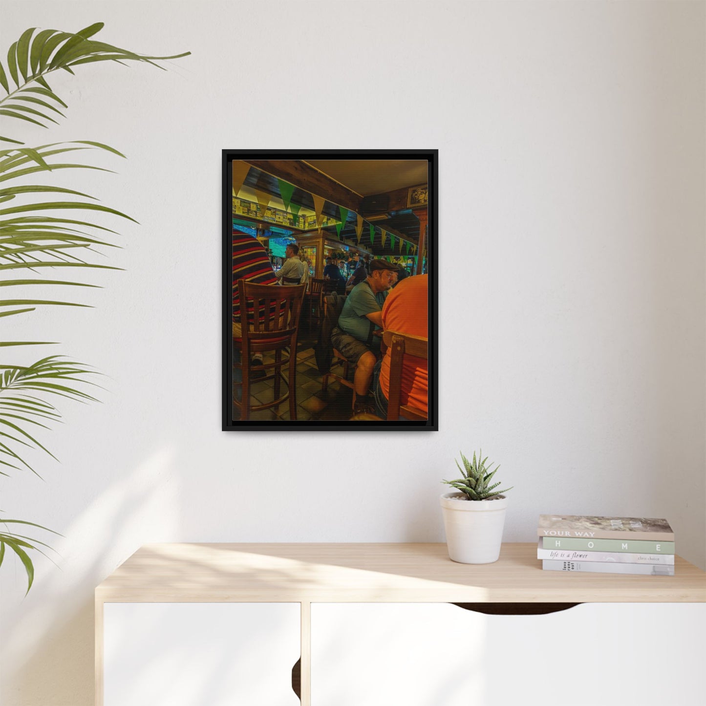 Irish Pub Matte Canvas, Framed (Multi-color)