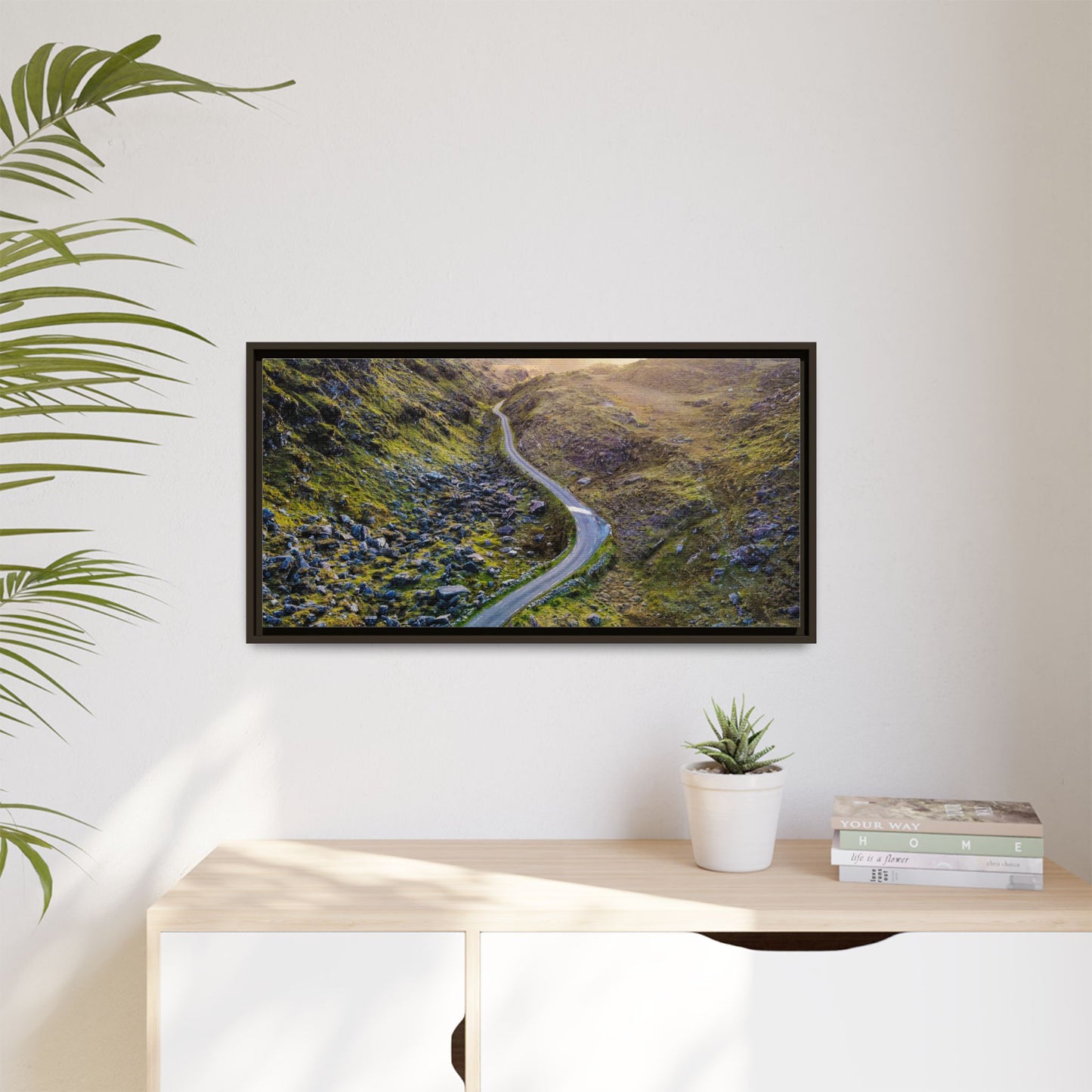 Valley Road Matte Canvas, Framed (Multi-color)