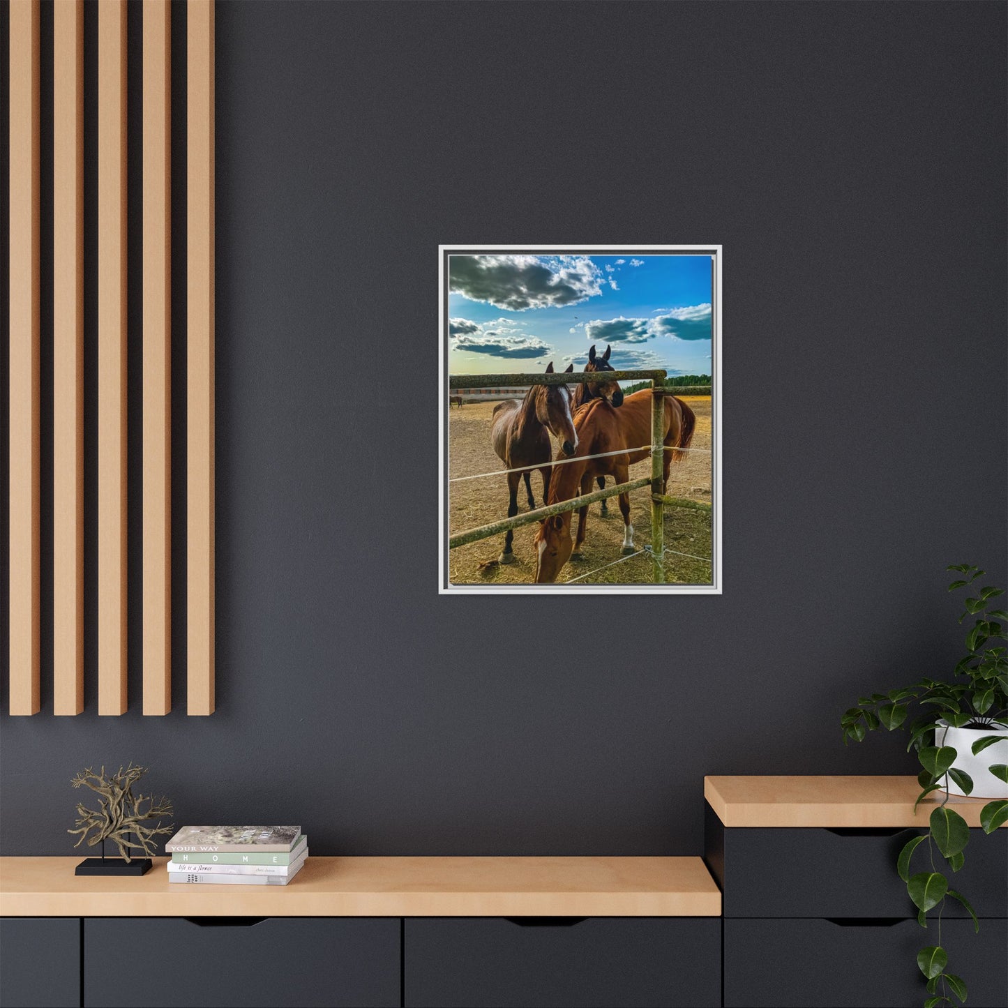 Horses Matte Canvas, Framed (Multi-color)