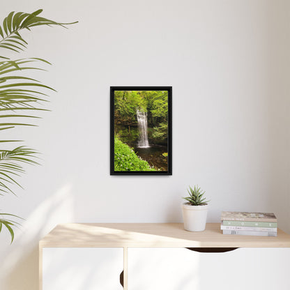 Glacer Waterfall Matte Canvas, Framed (Multi-color)