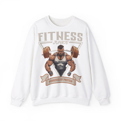 Fitness Junkie Unisex Heavy Blend™ Crewneck Sweatshirt - Powered by Protein