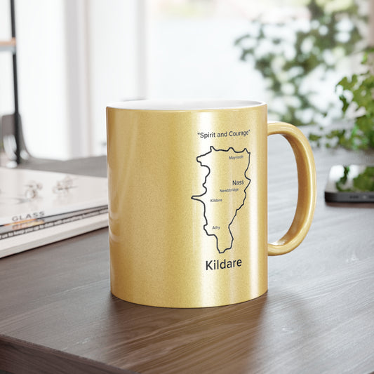 Kildare County Metallic Colour Mug - Silver/Gold - Perfect Gift for Coffee Lovers