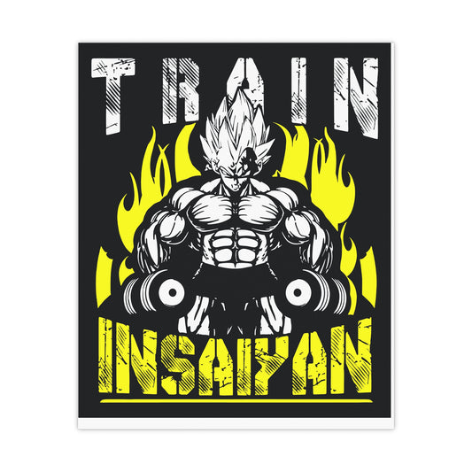 Fitness Motivation Matte Poster - Train Insaiyan Art for Home Gym Decor