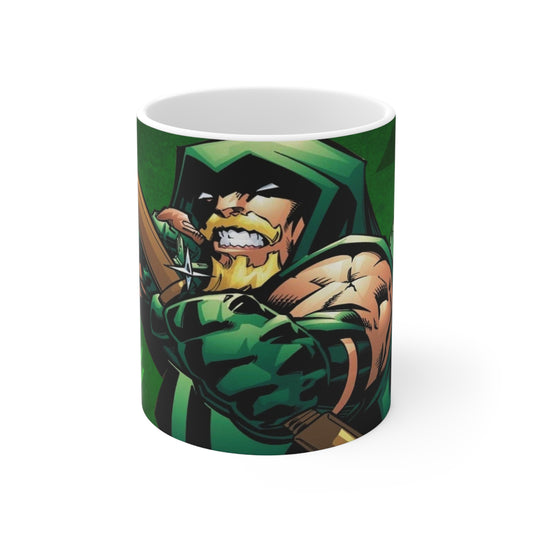 Green Arrow Ceramic Coffee Mug - 11oz & 15oz - Perfect for Comic Fans