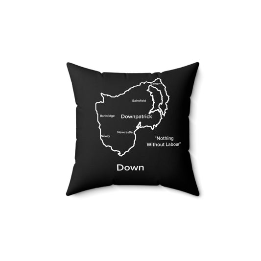 Down Spun Polyester Square Pillow Black Edition 2 Sizes