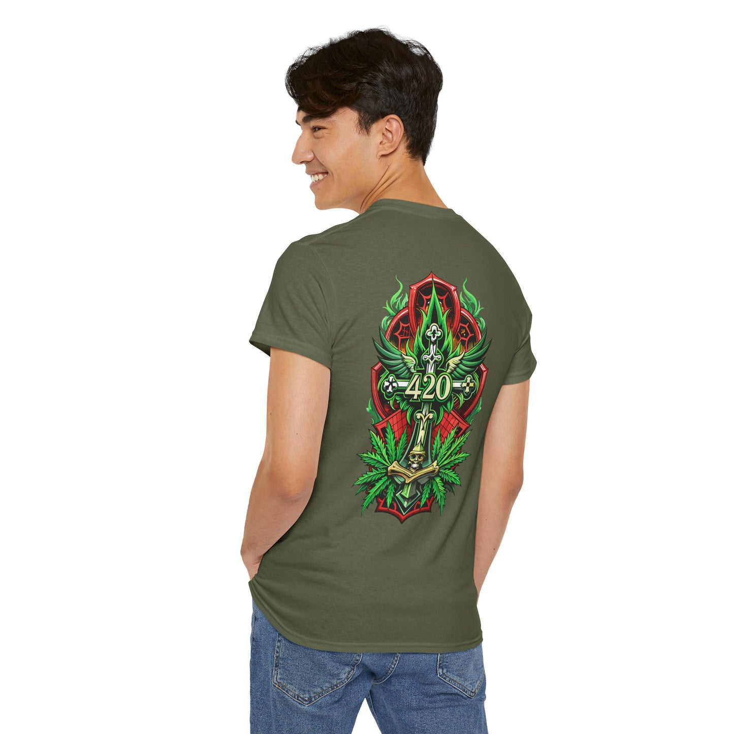 420 Cannabis Shield T-Shirt – Marijuana Leaf Stoner Graphic Tee