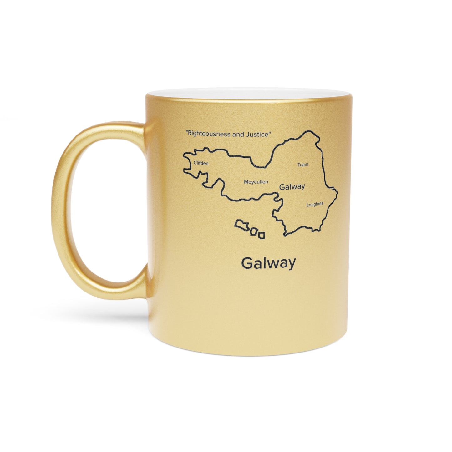 Galway County Metallic Colour Mug - Silver/Gold - Perfect Gift for Coffee Lovers
