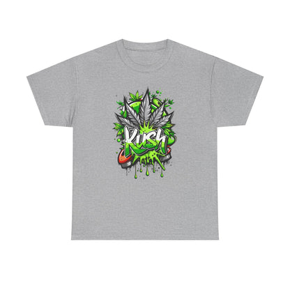 Kush Graffiti T-Shirt — Green Cannabis Leaf Street Art Tee