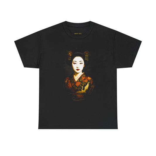 Geisha Portrait T-Shirt — Vintage Japanese Kimono Art Tee