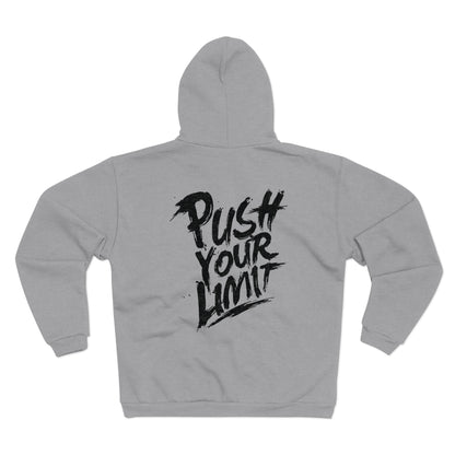 Motivational Unisex Hooded Zip Sweatshirt - 'Push Your Limit'