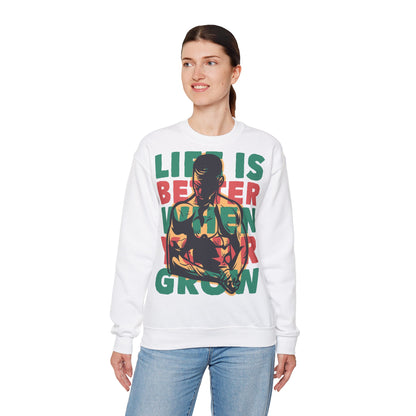 Unisex Heavy Blend™ Crewneck Sweatshirt - 'Life is Better When You Grow' Graphic