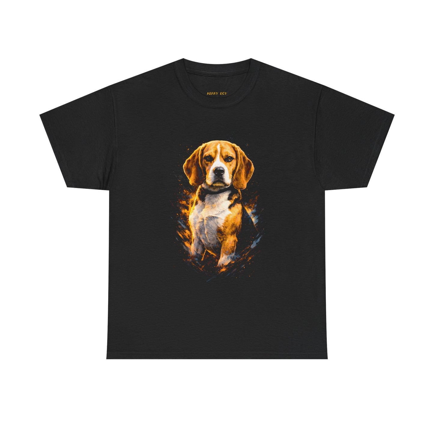 Beagle Portrait T‑Shirt — Realistic Fiery Dog Art Tee for Dog Lovers