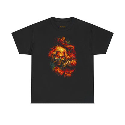 Demonic Flame Skull T-Shirt — Fiery Horror Graphic Tee