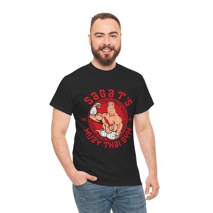 Sagat's Muay Thai Gym Unisex Heavy Cotton Tee - Athletic Style for Fitness Enthusiasts Black