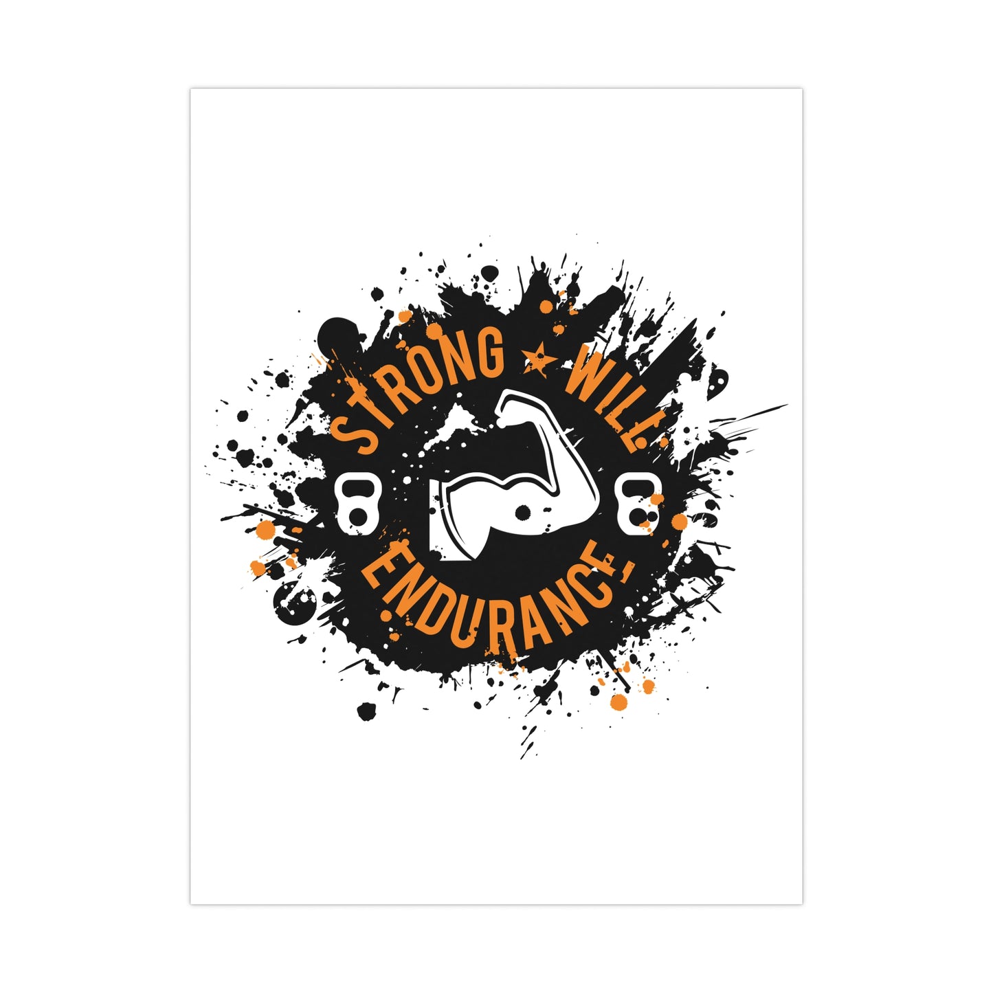 Motivational Fitness Matte Poster - 'Strong Will Endurance' Wall Art